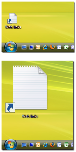 change vista icon size desktop