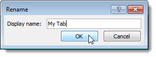 Entering a name for the new tab