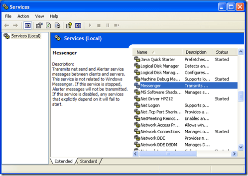 Windows XP Administrative Services