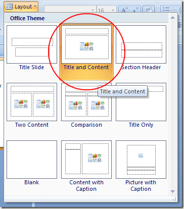 PowerPoint Title and Content Layout