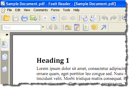 The PDF file open in a PDF reader