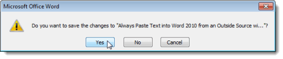 Do you want to save changes dialog box in Word 2007