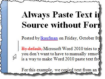 Changes being tracked in Word 2007