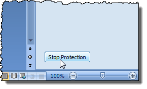 Stopping the protection on a document in Word 2007