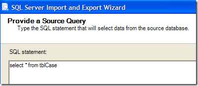 export sql query