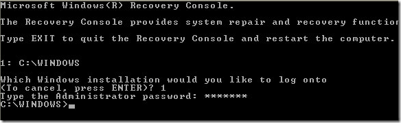recovery console