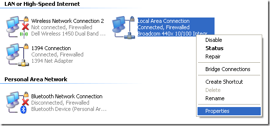 my network places empty