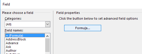 edit formula
