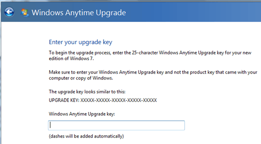 windows 7 upgrade key