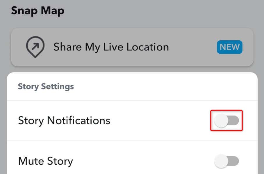 Snapchat görselinde Belirli Bir Kullanıcı için Hikaye Bildirimleri Nasıl Kapatılır