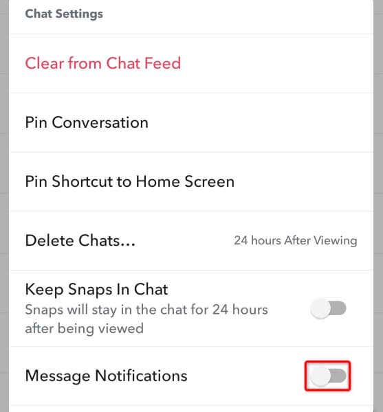 Snapchat görselinde Belirli Bir Kişi için Mesaj Uyarıları Nasıl Devre Dışı Bırakılır