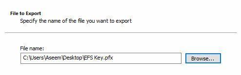 efs key export