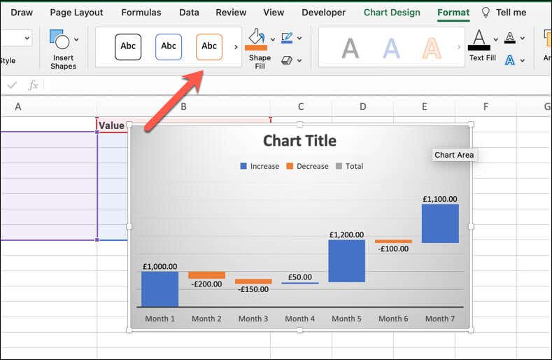 Microsoft Excel'de Şelale Grafiği Nasıl Oluşturulur? resim 3