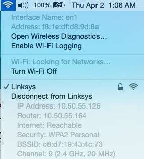 disconnect from wifi os x
