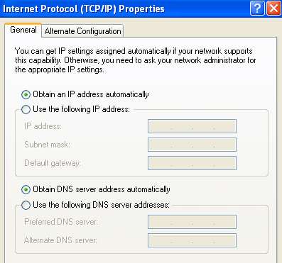 obtain ip address automatically