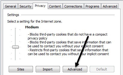 disable cookies
