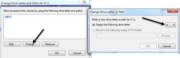change drive letters