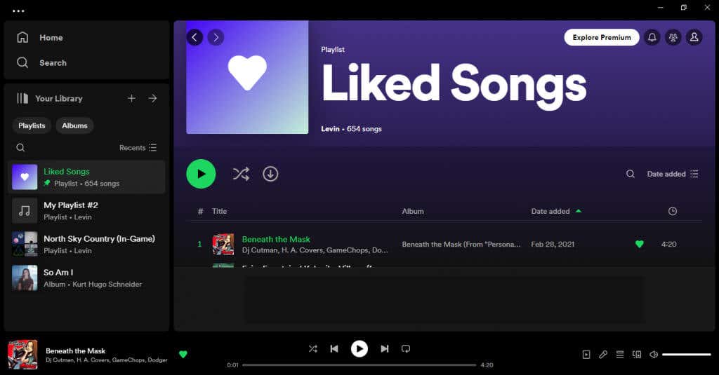 Masaüstünde Spotify Çalma Listesini Karıştırma görüntüsü 2